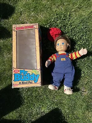 1986 My Buddy Doll W/ Box Clubhouse Brown Hair Blue Eyes Playskool Chucky • $125