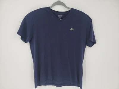 $15.99 • Buy  Lacoste Mens Regular Fit V-Neck Pima Cotton Jersey T-Shirt Size XL Navy Blue