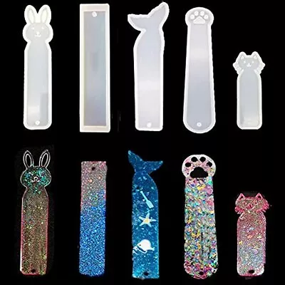 5 Pack Silicone Bookmark Mold DIY Molds For Resin Casting Including Mermaid • $13.23
