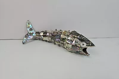 Vintage Mexican Abalone Flexible Articulated Fish Bottle Opener Los Castillo 8” • $39.99