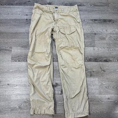 Vintage Polo Ralph Lauren Pants Men 36x34 Brown Cargo Loose Baggy Skate Military • $49.95