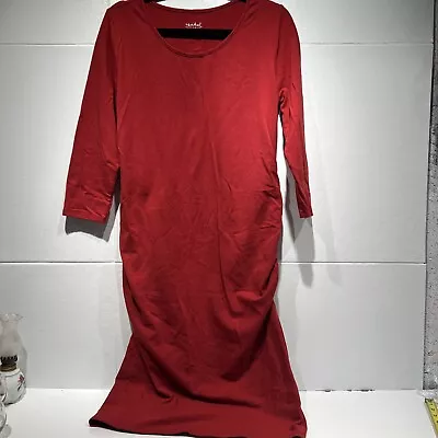 Isabel Maternity Women's Size Large 3/4 Sleeve T-Shirt Maternity Dress - Red • $13.56