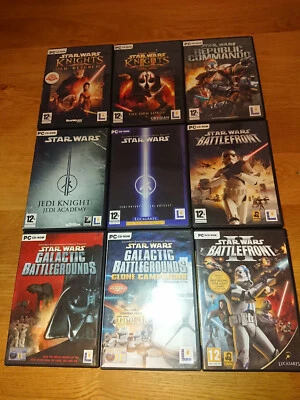 £29.99 • Buy 9x STAR WARS PC GAMES Bundle - GALACTIC BATTLEGROUNDS REPUBLIC COMMANDO JEDI