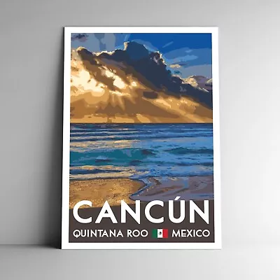 Cancun Travel Poster / Postcard Quintana Roo Mexico Multiple Sizes • $17.99