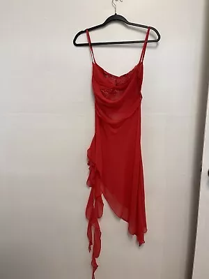 Vintage Y2K Victoria Secret Layered Corseted Mermaid Red Slip 34B • $102