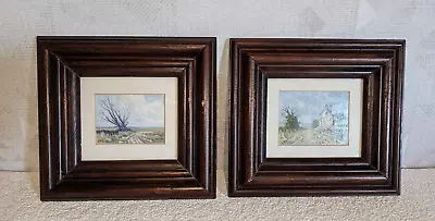 Vintage Oil On Board Glass Framed Paintings X 2 Landscape Size 8.5 X 10 In • £24.99