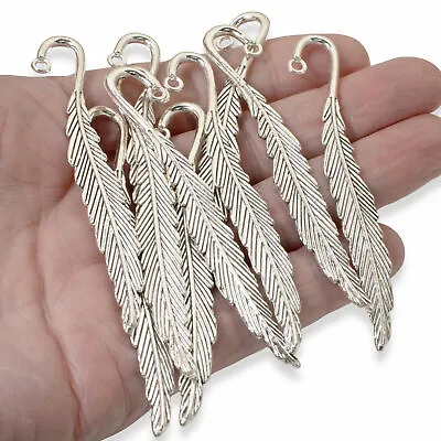 10 Metal Bookmarks - Small Silver Feather - Custom Bookmark Set - Book Lover • $6.84