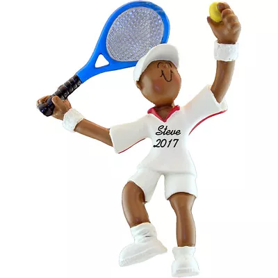 Personalized Christmas Ornament - African American Male Tennis Player • $16.99