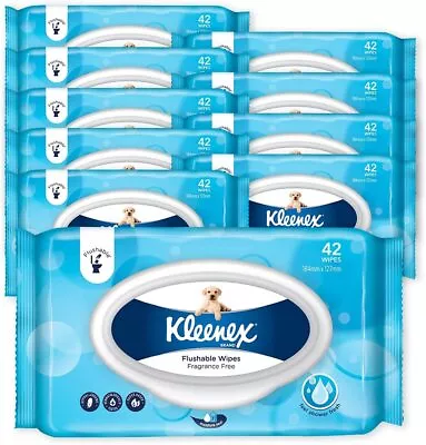 $50.02 • Buy New Kleenex Flushable Cleaning Wipes Fragrance Free Carton 10 X 42's Kleenex