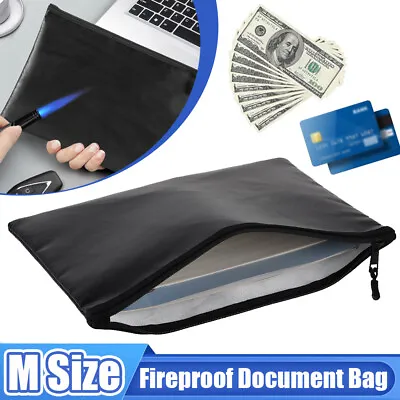 2000℉ Upgrade Fire Proof Money Bag Fireproof Document Pouch Waterproof Safe Cash • $9.85