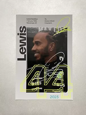 Lewis Hamilton Hand Signed A5 Official Card 2023 - Mercedes AMG F1 Petronas COA • £69.99