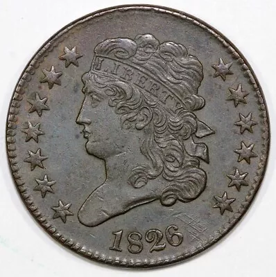 1826 1/2c Classic Head Half Cent • $225