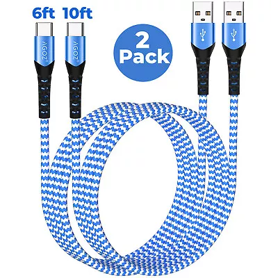 2Pack Blue USB A-USB C Cable Fast Charger Cord For IPad Pro IPhone 15 Pro Max • $10.45