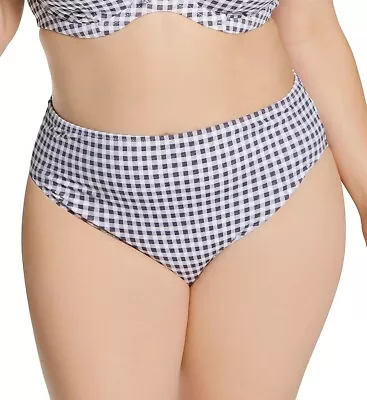 Elomi GREY MARL Checkmate Mid Rise Brief Swim Bottom US Large • $18.88