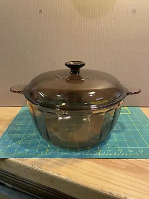 Corning Ware Visions Amber Glass Cookware 4.5L 5Qt Dutch Oven Stock Pot W/ Lid • $44.99