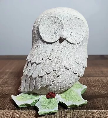 6.5  Christmas White Owl By Grasslands Road With Red & Green Holly. G.C. • $14.95