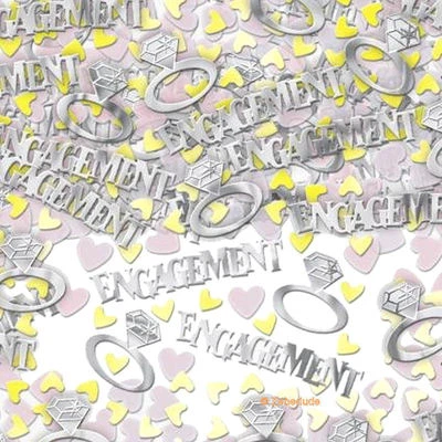 £3.59 • Buy 3 X Bags Engagement Table Confetti Silver Rings & Gold Hearts Party Decorations