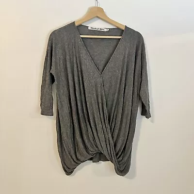 MICHAEL STARS Wrap Half Sleeve Grey Top XS • $15