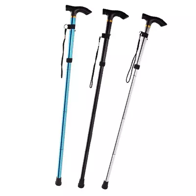 Walking Stick Easy Fold Adjustable Cane Lightweight Mobility Collapsible Sticks • £9.69