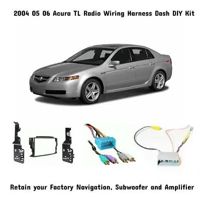 2004 05 06 Acura TL Aftermarket Radio Wiring Dash Kit W/Sub Amp & Nav Retention  • $56.99