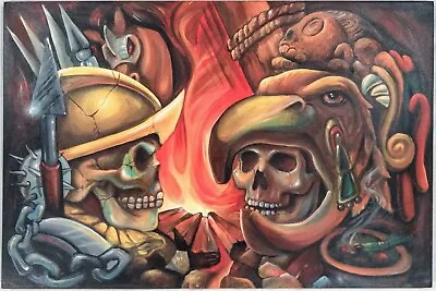 Chicano Art Giclee 05  La Conquista  Clash Of 2 Cultures Lmtd Edition #1 Signed  • $218.88