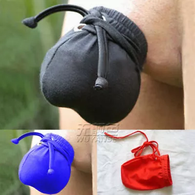 Men's Lycra Tie Up Penis Warmer Pouch - Underwear For Him Pants Belt Restraints • £4.10