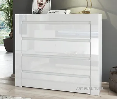  Chest Of Drawers Matt& High Gloss White Modern Bedroom Furniture CL15/17 • £214.90