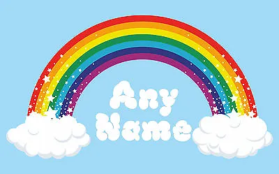 £5.45 • Buy Personalised Rainbow Wall Art. Choose Any Name Vinyl Sticker, Full Colour Decal