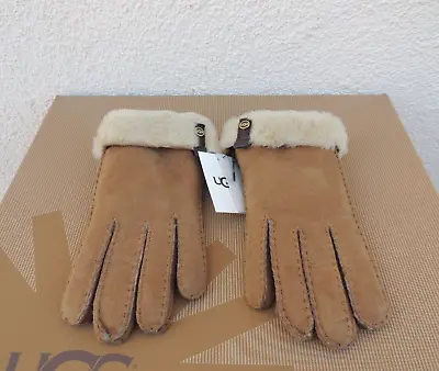 Ugg Chestnut Tenney Suede/ Sheepskin Winter Gloves ~ Women Medium ~ Nwt • £61.71