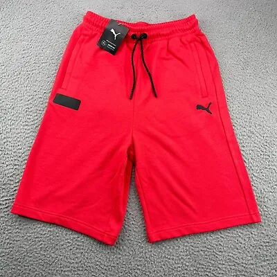 Mercedes AMG Petronas Formula 1 Puma Shorts Mens Small Hibiscus Red Athletic • $24.99