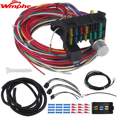 Universal Wire 12 Circuit Wiring Harness For Chevy Mopar Ford Street Hot Rod • $43.29