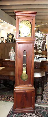 $2800 • Buy French Antique Mahogany Wood Morbier Grandfather Clock C1880 Runs Perfect