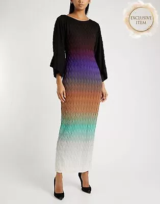 RRP €1100 MISSONI Wool Maxi Jumper Dress IT38 US2 UK6 XS Ombre Made In Italy • $44.21