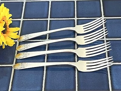 4 International Silverplate Rogers Mfg SILVER MIST MARIGOLD Dinner Forks 1935 • $11.95