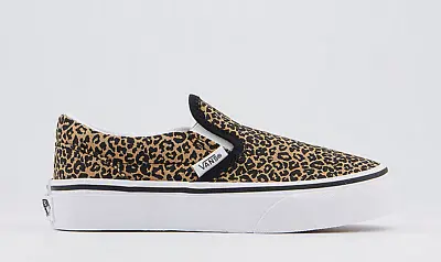 Vans Kids Uk Size 3 (eu35) Leopard Print Classic Slip On Shoes Brand New • £27.99