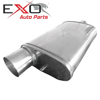 $99.99 • Buy 2.5  Inch Race Muffler Car Exhaust Stainless Steel 4  X 9  X 14  Offset / Centre