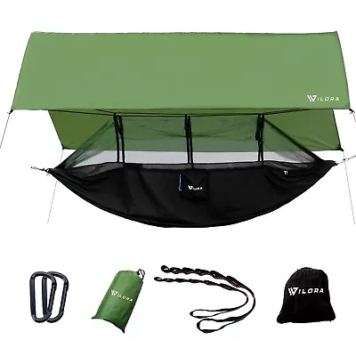 Wilora Hammock With Mosquito Net & Tarp - Ultimate Camping Solution • $69.69