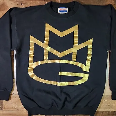 VTG MMG Maybach Music Group Mens Sweatshirt Small Black/Gold Rick Ross Meek Mill • $25