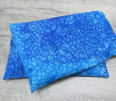 Corn Heat Pack Microwave Pillow Washable Cover Blue Water Bubbles Circles 819 • $22