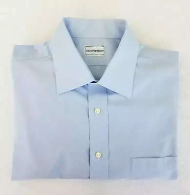 👔  Maus & Hoffman Medium L/S Cotton Blue Shirt Free Shipping • $27.90