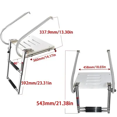 Stainless Boat Platform Ladder 2 Step Swim Polyethylene Inboard/Outboard Marine • $109.79