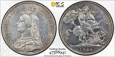 1889 Silver Crown Great Britain Queen Victoria Pcgs Au Details Cleaned #47588941 • $199.99