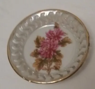 Vintage Ucagco 1950s Iridescent Porcelain China Mini Plate November Crysanthemum • $5.77