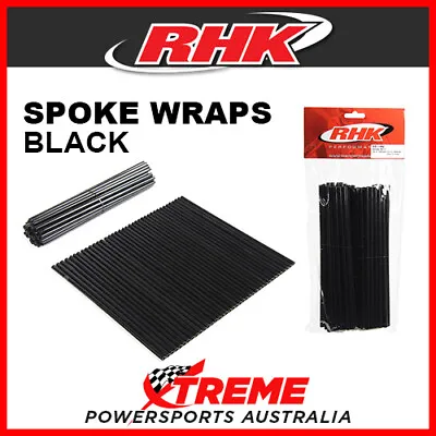 RHK Black Front & Rear Spoke Wraps Skins 21/19  Wheel MX Dirt Bike Off Road • $24.95