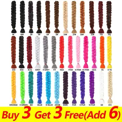 High Quality Jumbo Braiding Hair Extensions 24  Afro Box Braids Ombre Rainbow R • £2.99