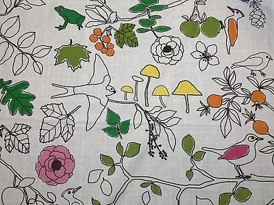 IKEA 2012 Fabric Floral Birds Mushroom Frog Edholm Ullenius Ludovika Yard • £22.80