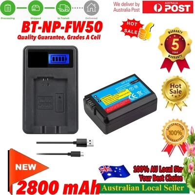 $26.98 • Buy 2800mAh Battery NP-FW50 NPFW50 / Usb Charger For Sony A6000 A6400 A6300 A6500