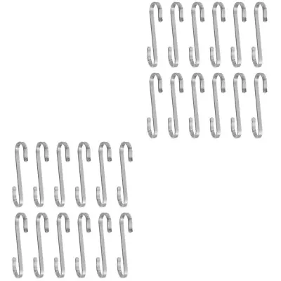  24 Pcs Stainless Steel Hooks Shaped Heavy Duty For Chandelier Small Metal • £16.68