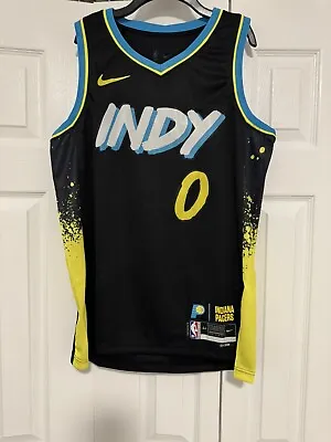 Tyrese Haliburton Indiana Pacers Indy City Jersey Black • $49.99