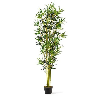 $85 • Buy 6Ft Bamboo Silk Tree Artificial Greenery Plant Home Office Decoration